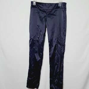 Vivienne Tam satin feel classy dress blue straight leg pants sz XS